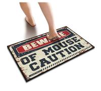 SLYNORA Outdoor Rug Doormat Beware Of Mouse Caution Doormat Front Door Rugs Indoor Outdoor Front Door Rug(65X90CM)