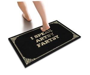 SLYNORA Retro Rugs I Speak Artsy Fartsy Floor Mat Fall Outdoor Decorations Front Door Inside Mat(40X60CM)