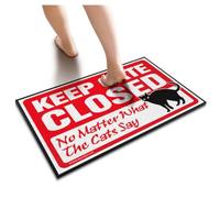 SLYNORA Room Accessories For Teen Boys Keep Gate Closed No Matter What The Cats Say Doormat Dorm Sweet Dorm Door Mat Man Cave Stuff(50X80CM)