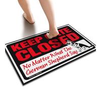 SLYNORA Rustic Kitchen Rugs Keep Gate Closed No Matter What The German Shepherd Say Doormat Fall Outdoor Doormat Entrance Mat Indoor(50X80CM)