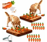 Slysuck Carrot Patch Dog Toy, Interactive Carrot Farm Dogs Toy, Squeaky Carrots & Farm Snuffle Mat, Dog Snuffle Mat Carrots Patch Toys for Pet Stress Relief, Slow Feeder & Mental Enrichment，2PCS