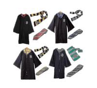 (Slytherin, Aldult M) Harry Potter Gryffindor Ravenclaw Slytherin Robe Cloak Tie Costume Scarf