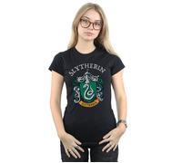 Harry Potter Slytherin Crest Cotton T-Shirt In Black Black S
