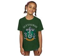 (7-8 Years, Forest Green) Harry Potter Girls Slytherin Crest Cotton T-Shirt