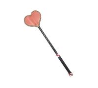 SM Adult Products Leather Paddle Handle with Diamond Red Lace Heart Shaped Leather Whip Prop Rod Whip Emotional Training Tool