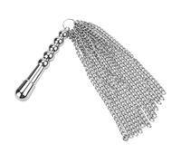 Sm BDSM Metal Handle Chain Whip Flogger Flirting Fantasy Fetish Paddle Flirting Fantasy Sex Toy for Women Silver One Size