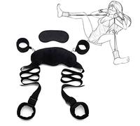 SM Bondage Set Thigh Restraint Set with Handcuffs Ankle Restraint Neck Pillow and Blindfold Restraint Set BDSM Open Thigh Stretcher Bed Restraint Fetish Adjustable Sex Toy Couple