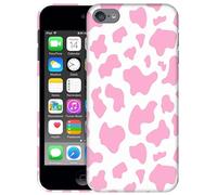 SM CASES for iPod Touch 7 Case, iPod Touch 6 Case, iPod Touch 5 Case - Cow Skin Pink Animal Print Design 3D Printed Phone Back Hard Plastic Cover Case for iPod Touch 7/6 / 5.