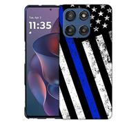 SM CASES for Moto G Stylus 2025 Case - Thin Blue Line Grunge USA Police Flag 3D Printed Design Phone Back Hard Plastic Cover Case for Moto G Stylus 5G 2025