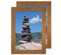 SM Decor2 Pack Dark Oak A5 Picture Frame - Freestanding and Wall Mounted Photo Frame for Pictures Posters & Certificates, A5 Size Compact Picture Frames - Dark Oak, A5 (15 x 21 cm)
