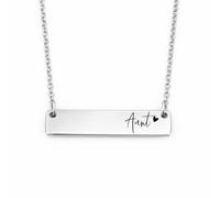 SM Design Personalized Auntie Bar Necklace - Aunt Jewelry Personalized Name Gift Idea Stainless Steel Silver Gold Rose Gold Christmas Stocking Stuffer Birthday AUNT-BAR