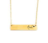 SM Design Personalized Auntie Bar Necklace - Aunt Jewelry Personalized Name Gift Idea Stainless Steel Silver Gold Rose Gold Christmas Stocking Stuffer Birthday AUNT-BAR