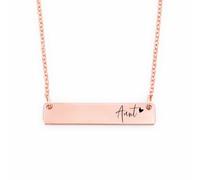 SM Design Personalized Auntie Bar Necklace - Aunt Jewelry Personalized Name Gift Idea Stainless Steel Silver Gold Rose Gold Christmas Stocking Stuffer Birthday AUNT-BAR