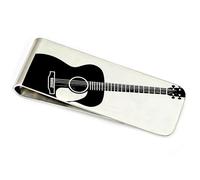SM Design Stainless Steel Money Clip, Black, Guitar
