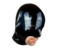 SM Latex Hood Mask All Inclusive Rubber Mask with Back Zipper Eye with Small Hole Handmade for Club Wear(Size:M-65CM)