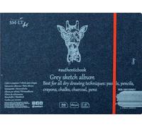 SM.LT 5EB-18ST/GREY Authentic Line 245 x 176 mm Grey Cotton Includes Stitched Sketch Pad, Grey Paper, 180 GSM, 18 Sheets Recycled Lid