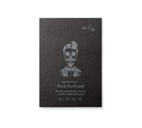 SM.LT Authentic Black Drawing Pad Ideal for Coloured Pencils, Gel Pens, Metallic Markers, Crayons, A4 Size, 30 Sheets, 165gsm EP-30/BLACK