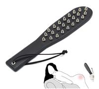 SM Paddle with Spikes Rivets - Leather Spanking Paddle, Fetish Slave Bondage Paddle, Paddle for Spanking Adults, BDSM Paddle Flogger Whip for Couples Extreme Sex Toys