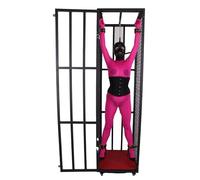SM Sex Dog Cage with Dildo Suction Cup Metal Anal Buttplug BDSM Bondage Bondage Cage Anal Buttplug Dog Cage Sex Toys for Couples