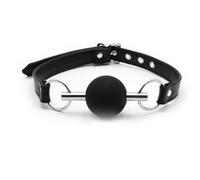 SM Silicone Mouth Ball Mouth Plug Faux Leather Metal Chain Adjustable Strap Bondage Restraints Mouth Gag Muzzles Ball Gag for Sex Play Toys SM Bite Gag