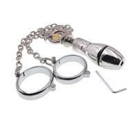 SM Stainless Steel Handcuffs with Lockable Anal Dilator Anal Plug Butt Plug SM Bondage Handcuffs Set Erotic Sex Toy for Men Women(Männer)
