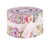 SM SunniMix 36 Colors Jelly Roll , Roll Up Cotton Quilting Strips, for Sewing, Patchwork Craft Cotton Quilting , Floral