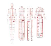 SM SunniMix 4 Pcs French Curve Template Ruler Set,Sewing Humanoid Patterns Design for Dressmaking, Tailoring, Fashion Designing, B