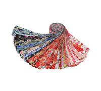 SM SunniMix 40Pcs 50cm/100cm Jelly Roll Floral Pattern Cotton Fabric Strips Bundle DIY Sewing Craft Fabric Artcrafts Scrapbooking Patchwork, 6.5x100cm