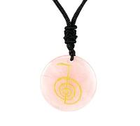 SM SunniMix Cho KU Rei Pendant Necklace Pendant Stylish Unique Gift Decors Chain Pendant Reiki Pendant for Daily Wear Anniversaries Party Birthday Gifts, Pink