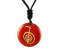 SM SunniMix Cho KU Rei Pendant Necklace Pendant Stylish Unique Gift Decors Chain Pendant Reiki Pendant for Daily Wear Anniversaries Party Birthday Gifts, Claret