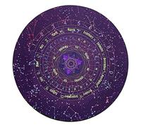 SM SunniMix Classic Round Thick Velvet Altar Table Cloth Tapestry 12 Constellations Signs Tablecloth Purple 22cm
