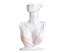 SM SunniMix Necklace Earring Display Bust Chain Holder for Women Personal Use Organization White