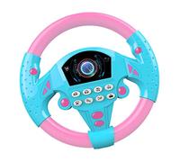 SM SunniMix Steering Wheel Toy Car Simulated Driving Wheel Electric Musical Pretend toys for Kids and Toddlers, Pink, 20x20cm