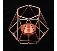 Sm Tealight Geo Candle Holders Set of 2, Modern Metal Candles Holders for Home Tabletop Decor, Tealight Candle Holder Centerpiece for Wedding, Party, Spa, Hroom Decor (Rose Gold)