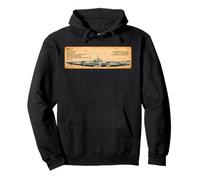SM U-9 German WWI Submarine Cutaway Diagram Pullover Hoodie