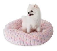 SM4BED 23 Inch Calming Dog Bed for Small Dogs Cats, Kitty Puppy Round Anti-Anxiety Warm Bed, Soft Cozy Anti-Slip Donut Washable Pet Bed, Fits up to 30 lbs Pets