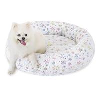 SM4BED 23 Inch Christmas Snowflakes Calming Dog Bed for Small Dogs Cats, Kitty Puppy Round Anti-Anxiety Warm Bed, Soft Cozy Anti-Slip Donut Washable Pet Bed, Fits up to 30 lbs Pets