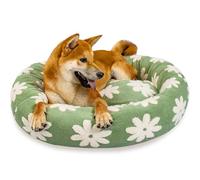 SM4BED 31 Inch Calming Dog Bed for Medium Dogs, Round Anti-Anxiety Warm Bed, Soft Cozy Anti-Slip Donut Washable Pet Bed, Fits up to 50 lbs Pets