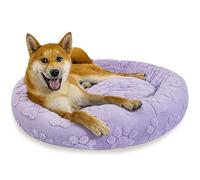 SM4BED 31 Inch Calming Dog Bed for Medium Dogs, Round Anti-Anxiety Warm Bed, Soft Cozy Anti-Slip Donut Washable Pet Bed, Fits up to 50 lbs Pets