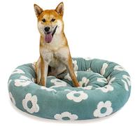 SM4BED 31 Inch Calming Dog Bed for Medium Dogs, Round Anti-Anxiety Warm Bed, Soft Cozy Anti-Slip Donut Washable Pet Bed, Fits up to 50 lbs Pets