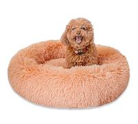 SM4BED Calming Dog Bed for Small Medium Dogs Cats, 23'' Round Anti-Anxiety Warm Fluffy Plush Faux Fur Bed, Soft Anti-Slip Donut Washable Pet Bed, Fits up to 30 lbs Pets