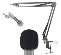SM58 Mic Stand with Pop Filter - Microphone Boom Arm Stand with Windscreen Foam Cover Compatible with Shure SM58S SM58-LC Dynamic Vocal Microphone by YOUSHARES