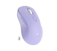 SM66 Purple Silent Dual Mode Wireless Mouse for Laptop, Adjustable 4800 DPI,Rechargeable Computer Mouse for Bluetooth and Wireless Connection