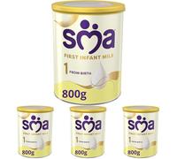 SMA First Infant Baby Milk Powder Formula from birth 800 g Pack of 4