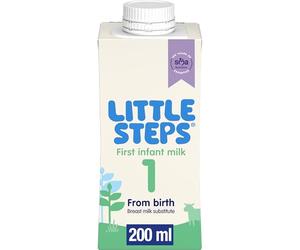 SMA Little Steps by Ready To Drink First Infant Baby Milk from birth Ready-to-use milk 200ml, Pack of 12