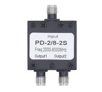 SMA Power Divider 2 Way, RF Power Splitter for 2 to 8 GHz Antenna Systems, Low Insertion Loss 0.6 dB, High Isolation 28 dB, Stainless Steel with SMA Female Connectors