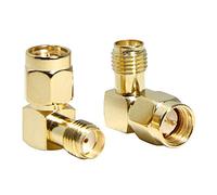 SMA Right Angle Adapter, SMA Male to SMA Female Connector 90 Degree Elbow 2-Pack for FPV Goggles, Transmitter, VTX Antenna