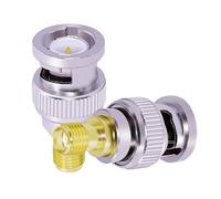 SMA to BNC Coax Adapter SMA Female to BNC Male Coaxial Connectors for SDR, Handheld Radios, Scanner, Walkie Talkie, Coaxial Adapter 2PCS