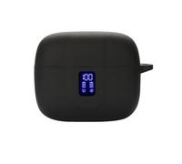 smaate Earbuds Case Compatible with TAGRY X08 Wireless Headphone, Silicon Protective Cover with keychain, with window for LED display, Black