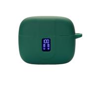 smaate Earbuds Case Compatible with TAGRY X08 Wireless Headphone, Silicon Protective Cover with Keychain, with Window for LED Display, Green